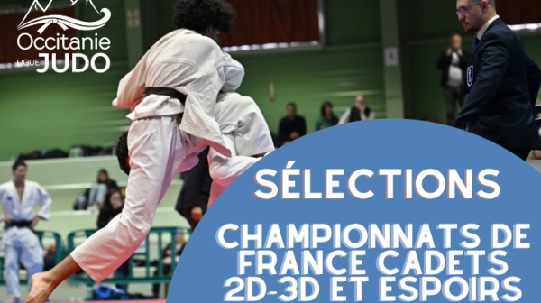 Sélections aux championnats de France Cadets 2D, 3D et Espoirs 2026